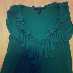 BCBG Maxazria sleeveless ruffled blouse
